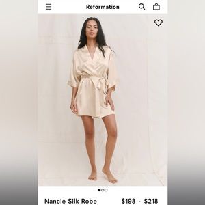 Reformation Nancie Silk Robe NWT